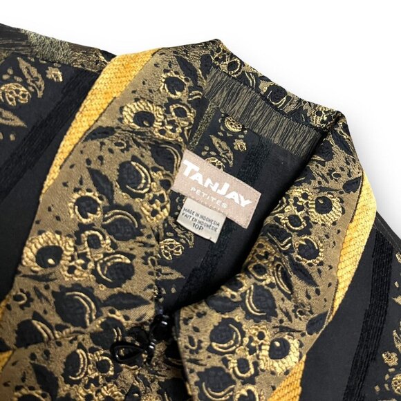 Vintage 90s TanJay Petites Designer Full-Zip Office Blazer Jacket - 10 Petite - Picture 4 of 4